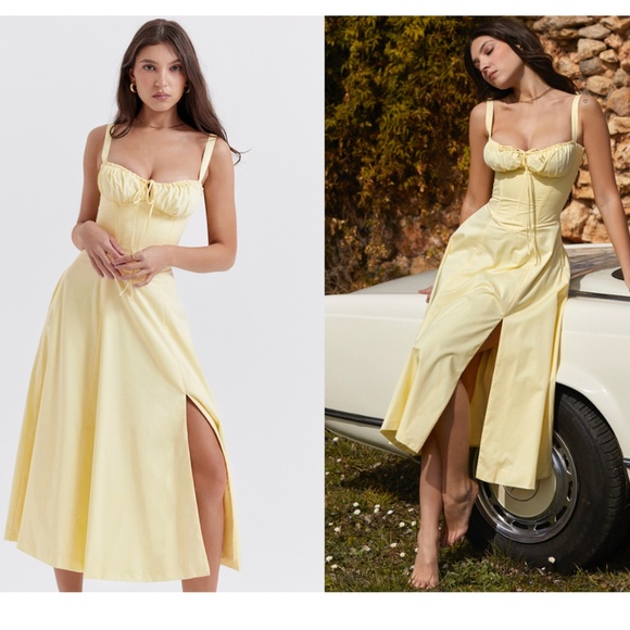House of CB Dresses & Skirts - HOUSE OF CB 'Carmen' Buttercup Bustier Sundress yellow NWOT size XS